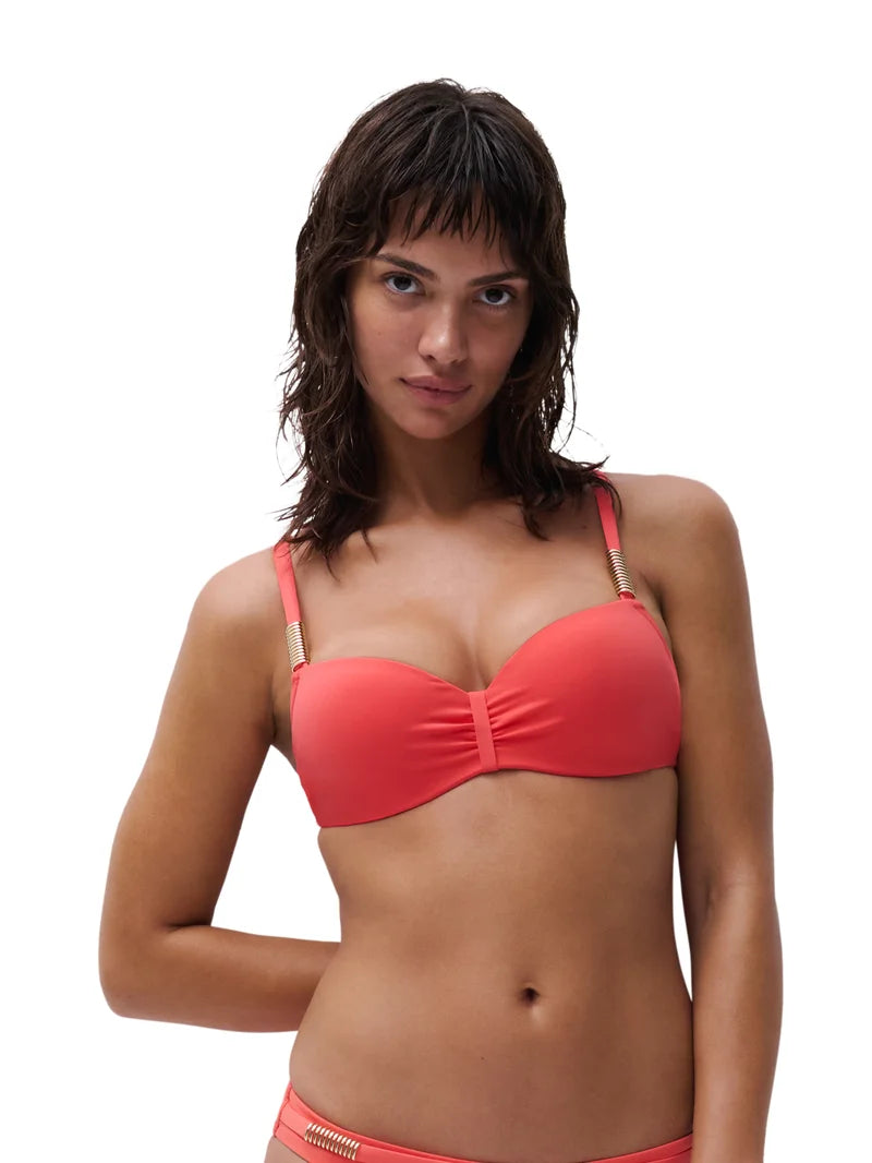 Chantelle Swimwear - Icon Half-Cup Memory Bikini Bright Coral