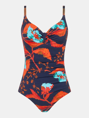 Chantelle Swimwear - Icon Covering Underwired Swimsuit Ink Flowers