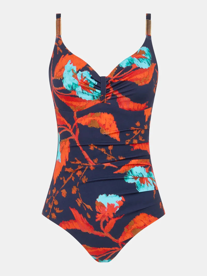 Chantelle Swimwear - Icon Covering Underwired Swimsuit Ink Flowers