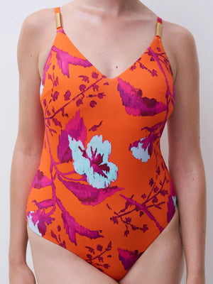 Chantelle Swimwear - Icon Wirefree Triangle Spacer Swimsuit Painted Flowers