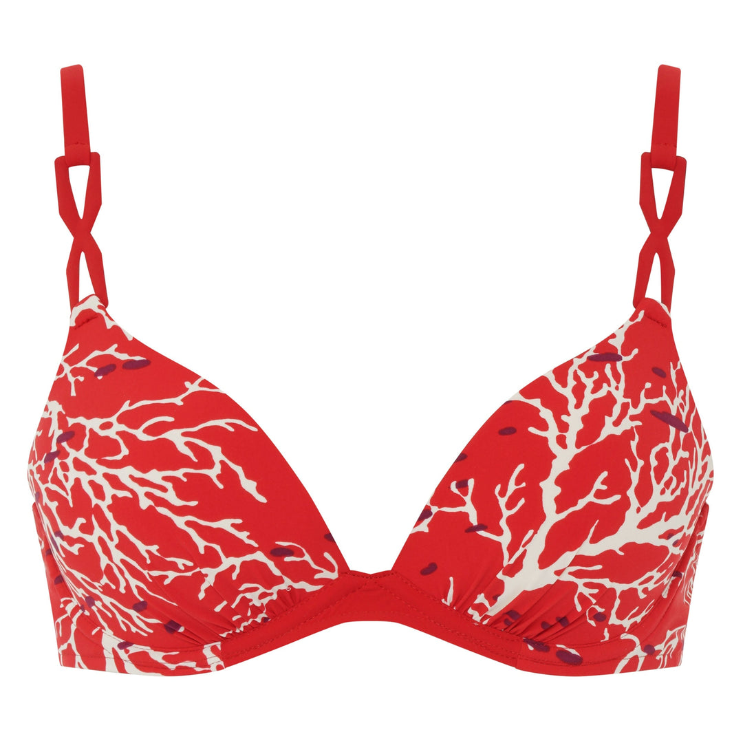 Chantelle Trajes de baño - Top de bikini push-up Atlantis Bikini push-up rojo coral Chantelle Trajes de baño
