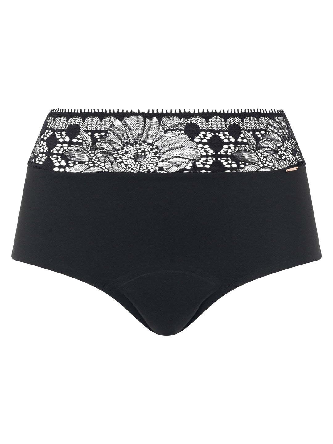 Chantelle Life High Waist Lace Brief - Black Full Brief Chantelle 