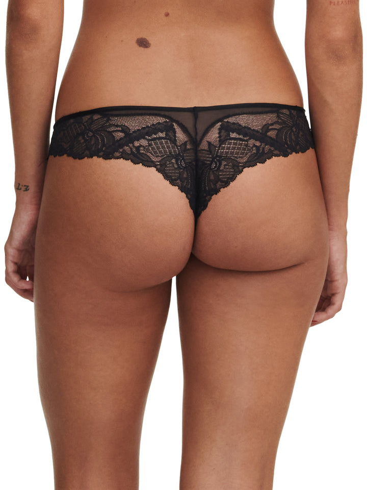 Chantelle Orangerie Dream Tanga - 黑色丁字褲 Chantelle