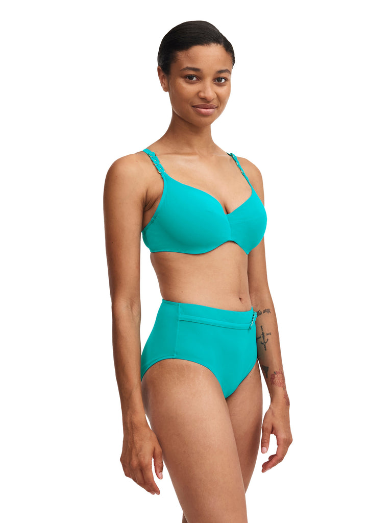 Chantelle Swimwear Emblem Covering Underwired Bikini Lake Blue
