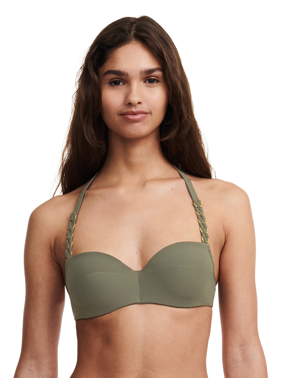 Chantelle Swimwear Emblem Half-Cup Memory Bikini - Khaki Green Half Cup Bikini Chantelle 