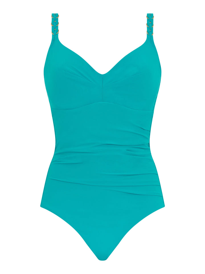 Chantelle Swimwear Emblem Covering Underwired Swimsuit - Lake Blue Full Cup Swimsuit Chantelle Swimwear 