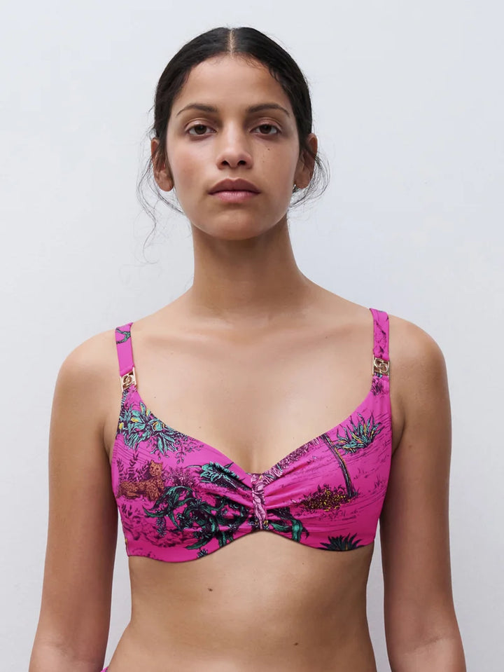 Chantelle Swimwear - Sauvage Covering Underwired Bra Pink Jungle