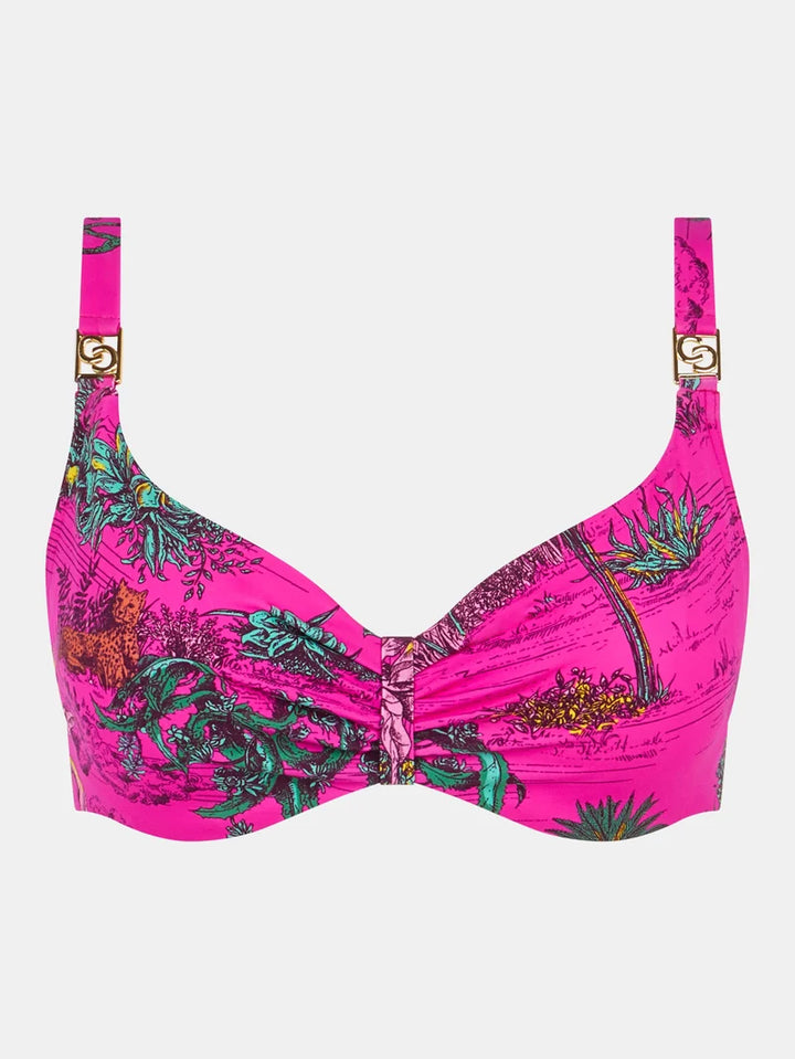 Chantelle Swimwear - Sauvage Covering Underwired Bra Pink Jungle