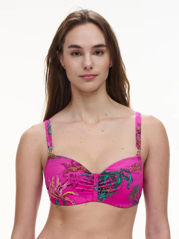 Chantelle Swimwear - Sauvage Half-Cup Memory Bra Pink Jungle