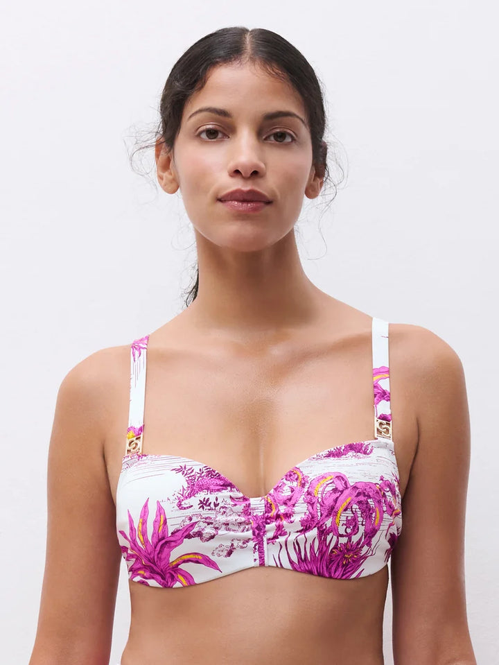 Chantelle Swimwear - Sauvage Half-Cup Memory Bikini White Jungle