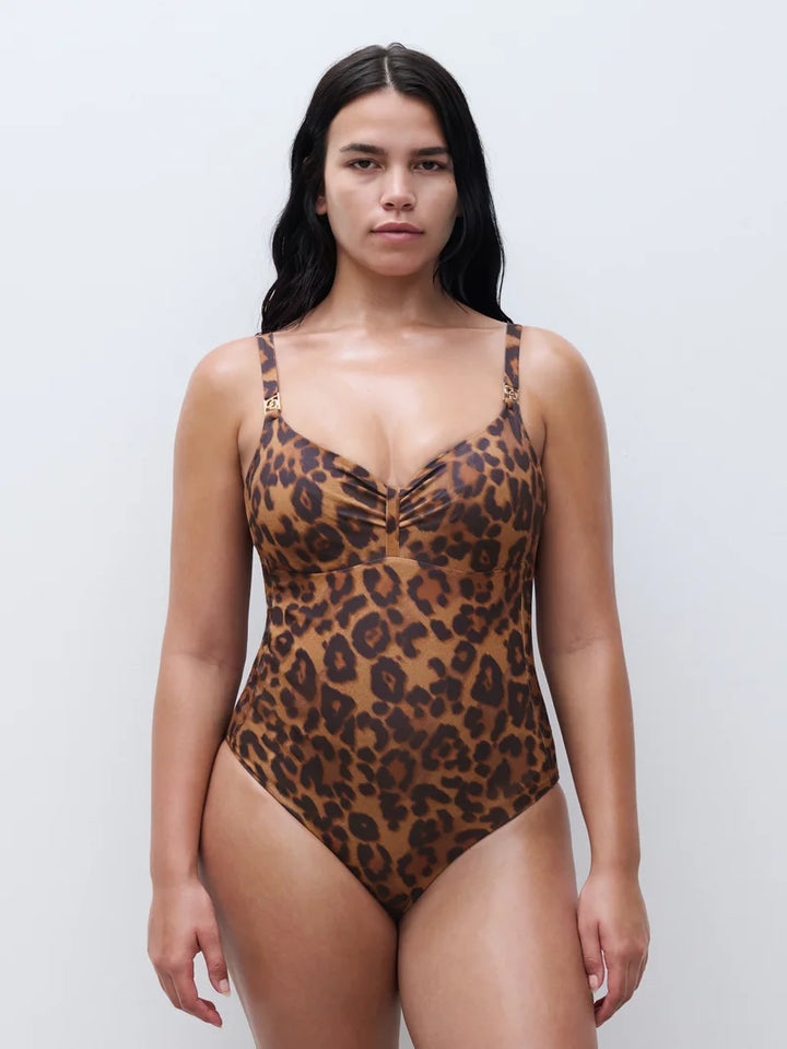 Chantelle Swimwear - Sauvage Covering Underwired Swimsuit Wild Leopard
