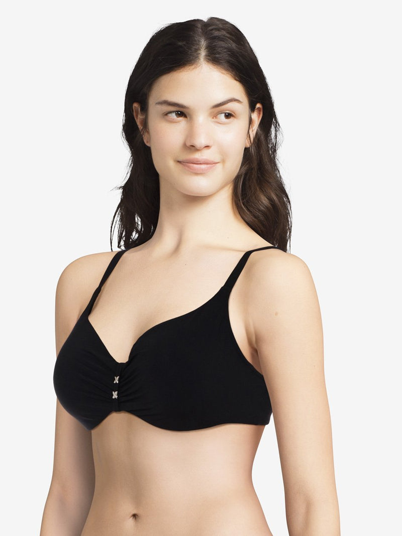 Chantelle Escape Covering Underwired Bra - Black Bikini Top Chantelle Swimwear