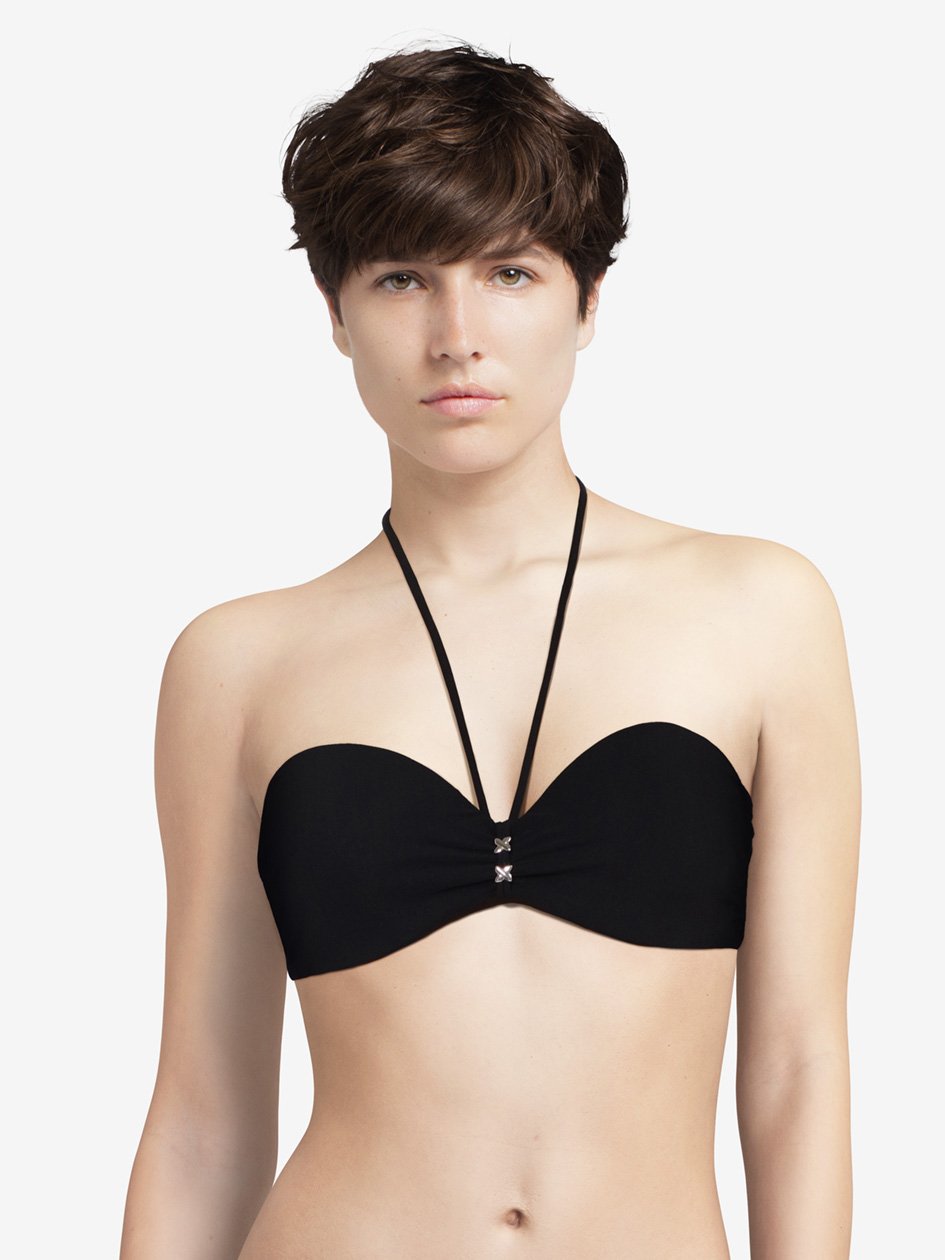 Chantelle Escape Bandeau T-Shirt Bra - Black Bandeau Bikini Chantelle Swimwear