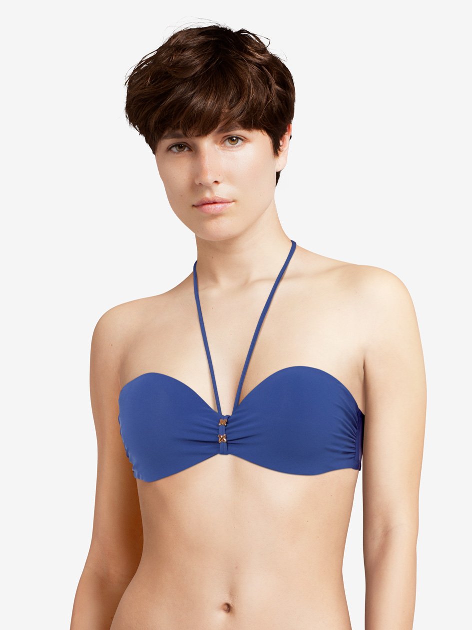 Chantelle Escape Bandeau T-Shirt Bra - Mazarine Blue Bandeau Bikini Chantelle Swimwear