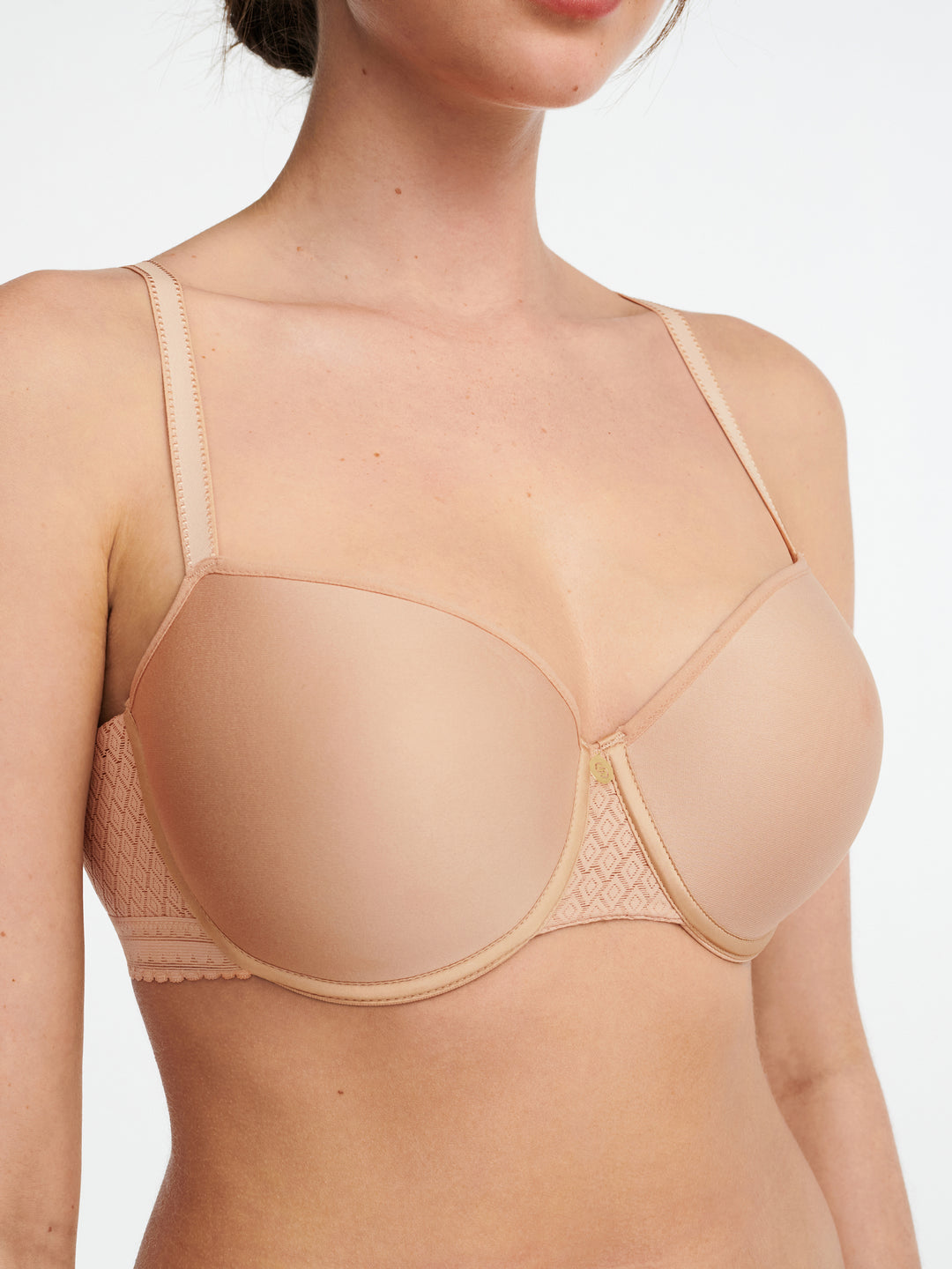 Chantelle - Sujetador de media copa con memoria Lucie Lace Comfort Clay Nude