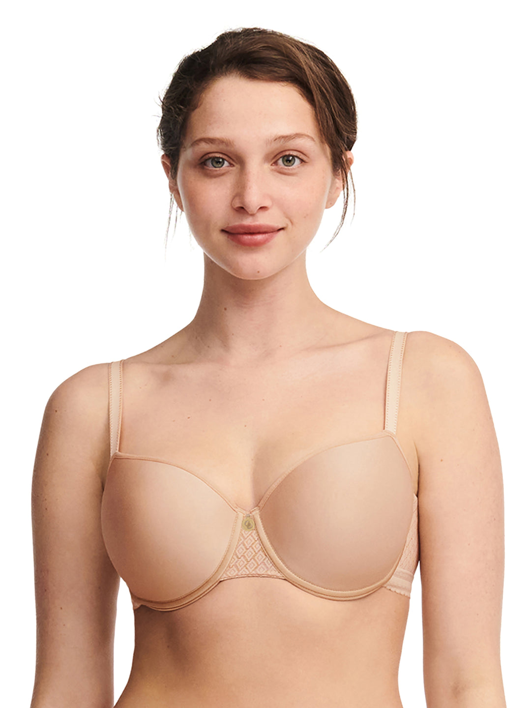 Chantelle - Sujetador de media copa con memoria Lucie Lace Comfort Clay Nude