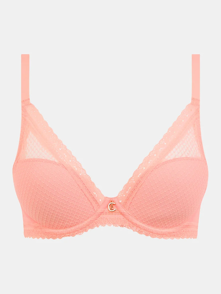 Chantelle - Romance Plunge t-shirt bra Fluor Pink