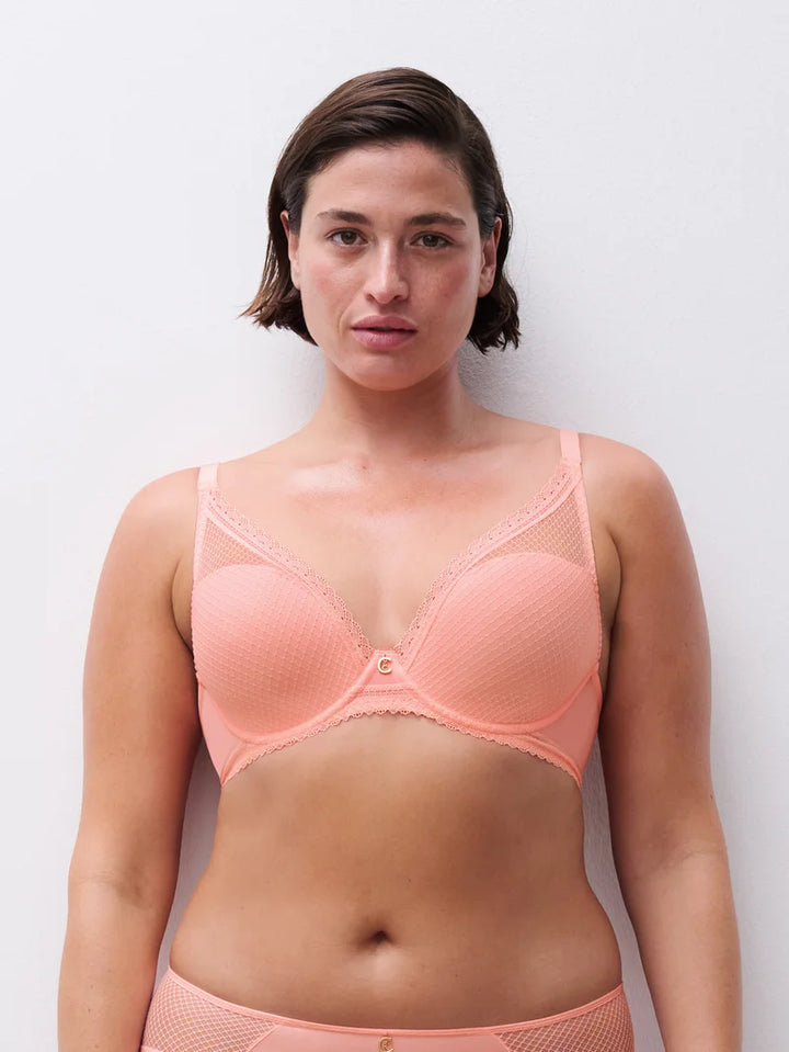 Chantelle - Romance Plunge t-shirt bra Fluor Pink
