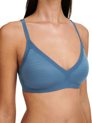 Chantelle - Softstretch Stripes Padded Bralette Jeans Blue