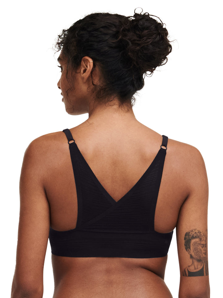 Chantelle Softstretch Stripes Padded Bralette - Black Padded Bra Chantelle 