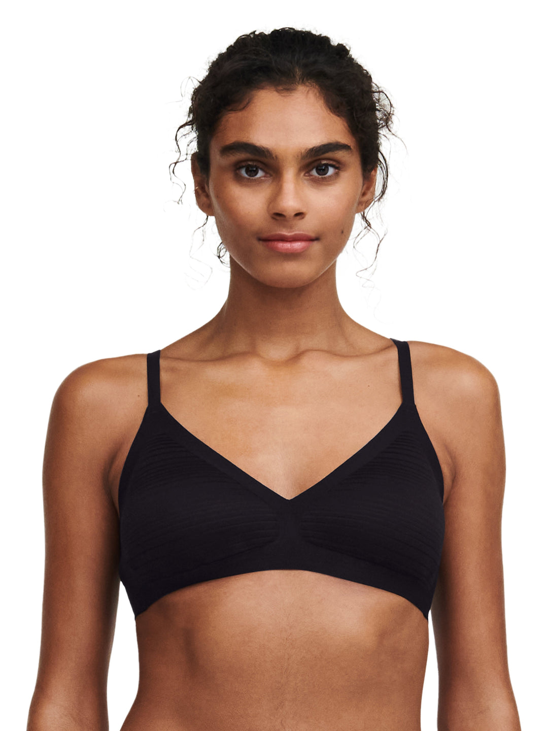 Chantelle Softstretch Stripes Padded Bralette - Sujetador negro con relleno Chantelle