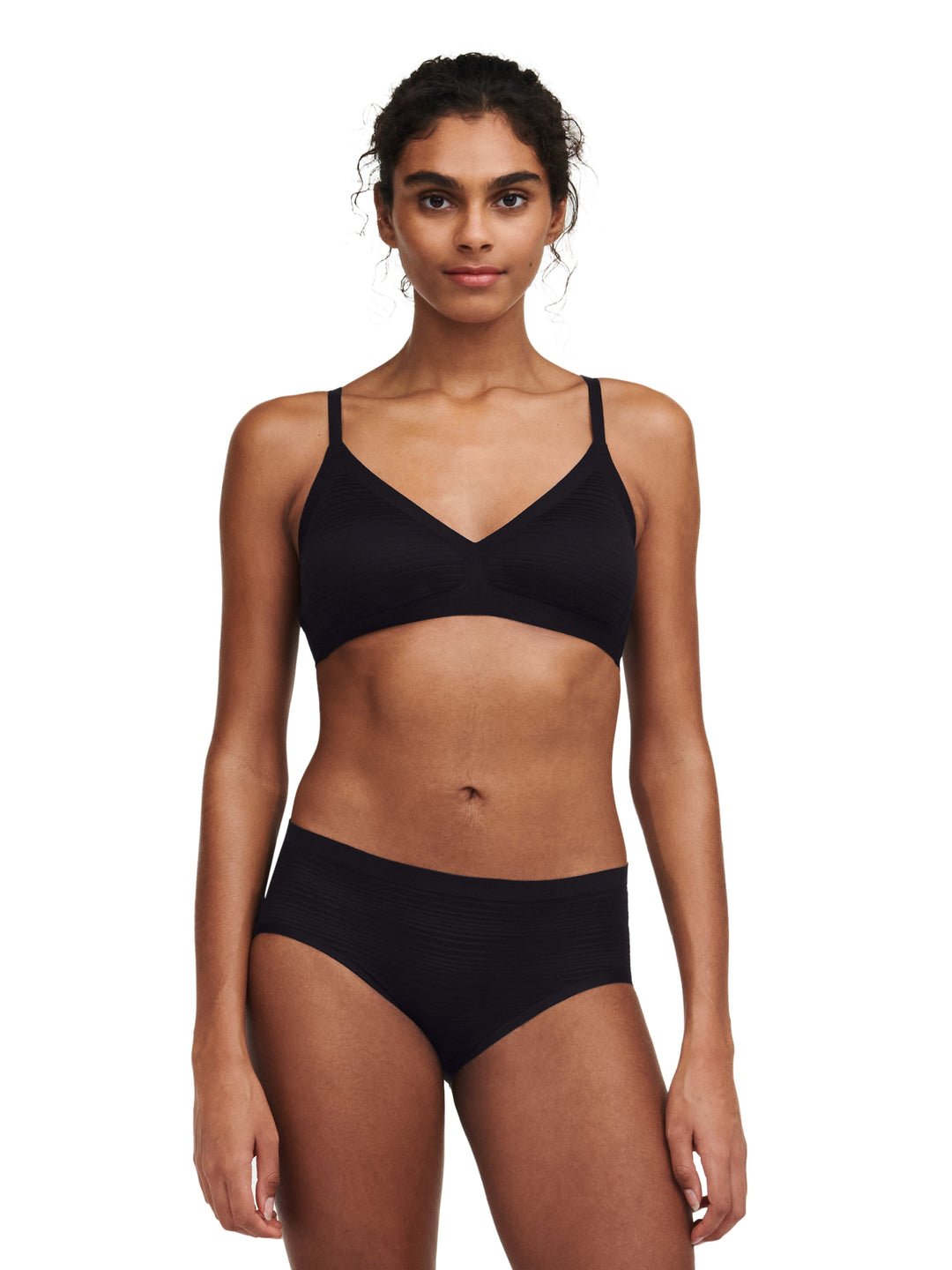 Chantelle Softstretch Stripes Padded Bralette - Black Padded Bra Chantelle 