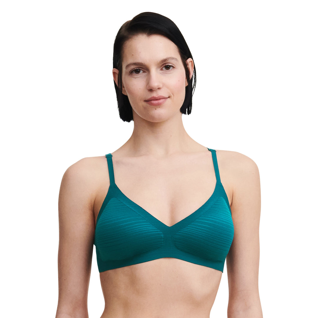 Chantelle - 柔軟彈性條紋襯墊胸罩東方綠色柔軟胸罩 Chantelle