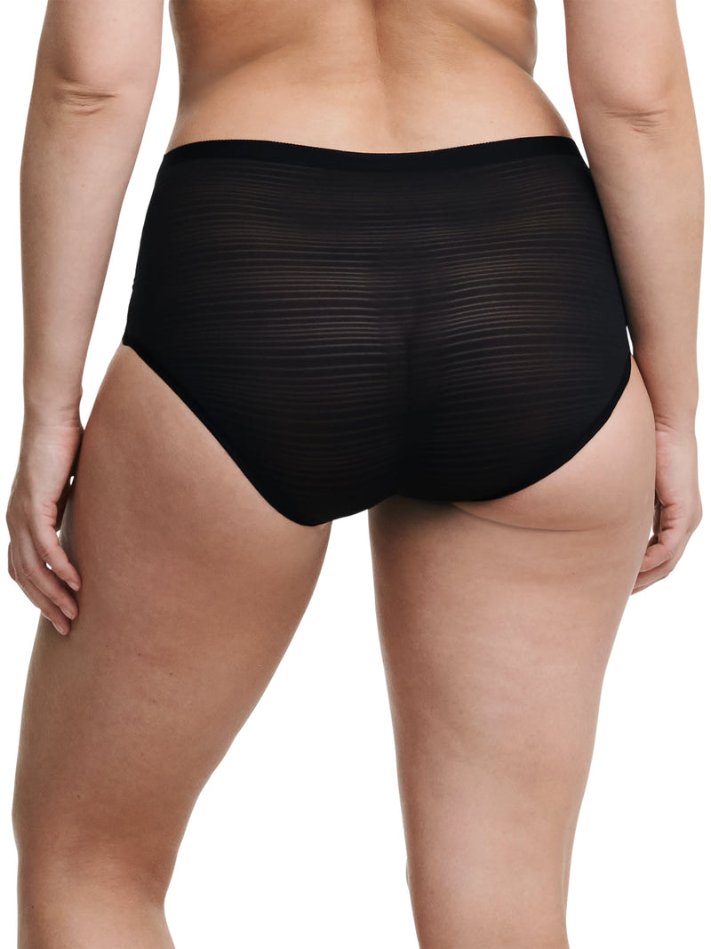 Chantelle Softstretch Stripes High Waist Brief - Black Full Brief Chantelle 