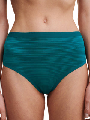 Chantelle - Softstretch Stripes High Waist Thong Oriental Green Thong Chantelle 