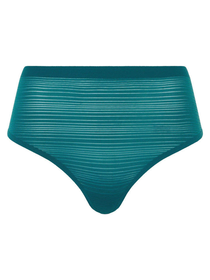 Chantelle - Softstretch Stripes High Waist Thong Oriental Green Thong Chantelle 
