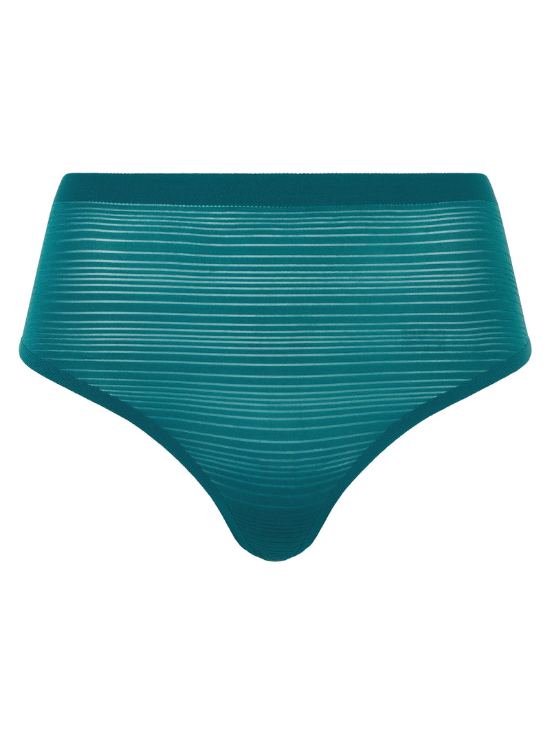 Chantelle - Softstretch Stripes High Waist Thong Oriental Green Thong Chantelle 