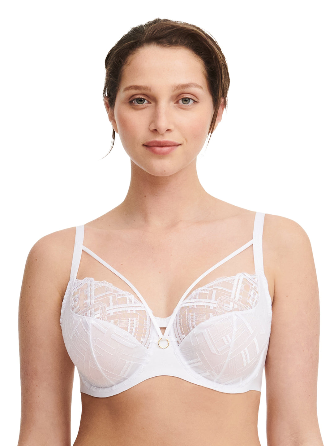 Chantelle - Graphic Support Very Covering Underwired White Full Cup Bra Chantelle 
