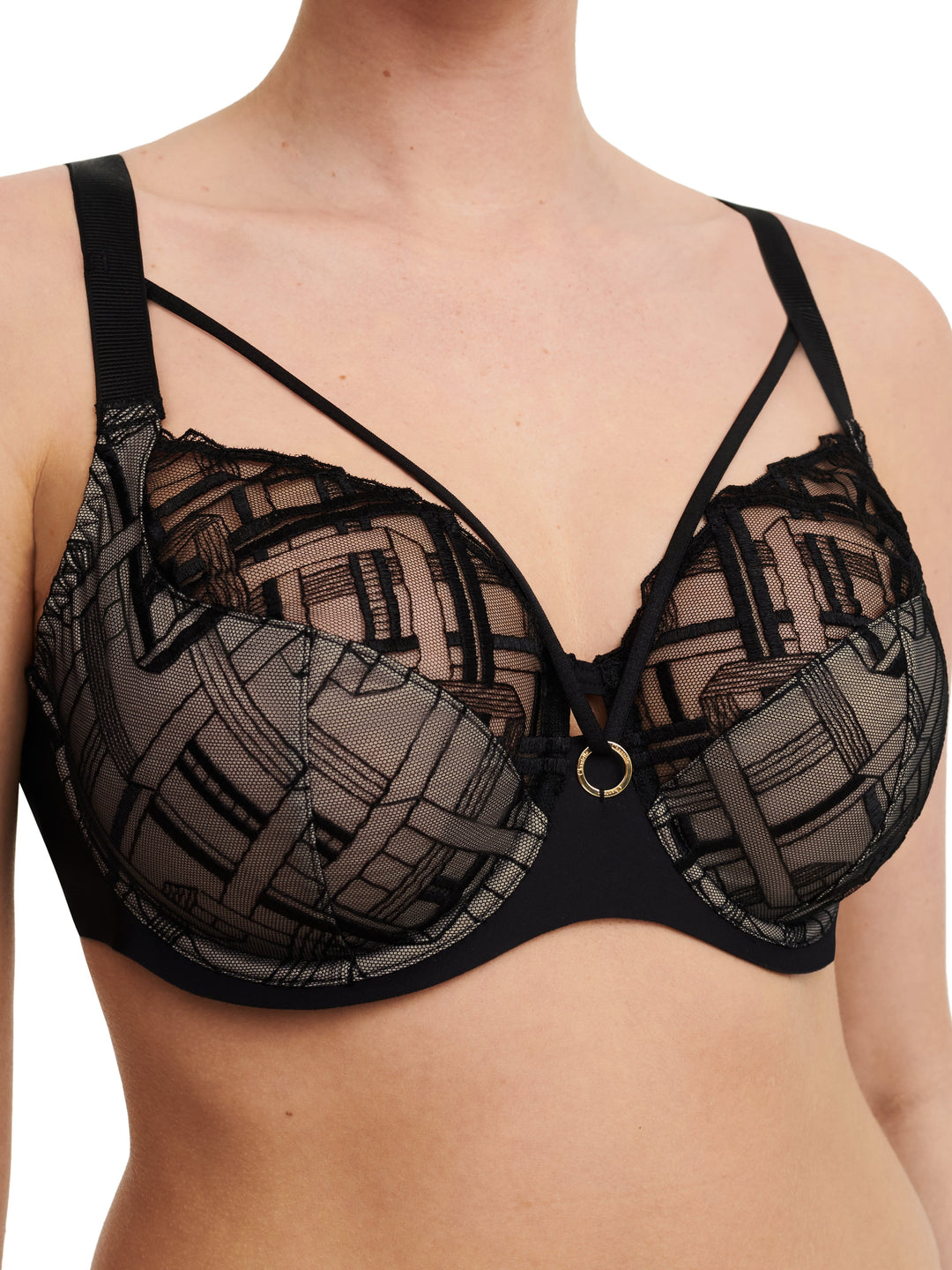 Chantelle - Graphic Support Very Covering Underwired Black Full Cup Bra Chantelle 