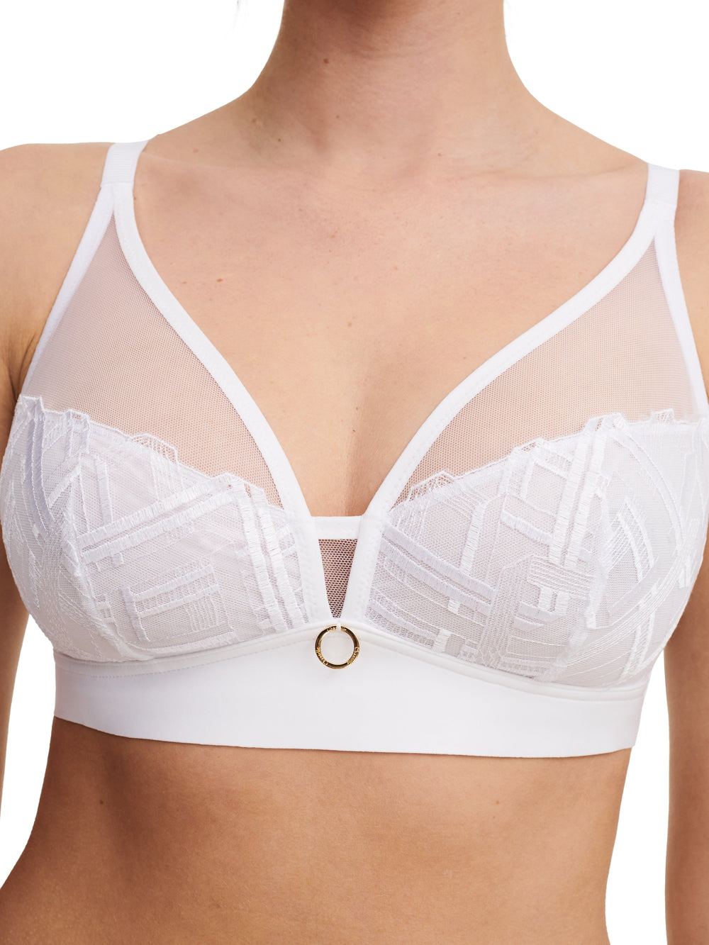 Chantelle - Graphic Support Wirefree Support Bra White Soft Bra Chantelle 