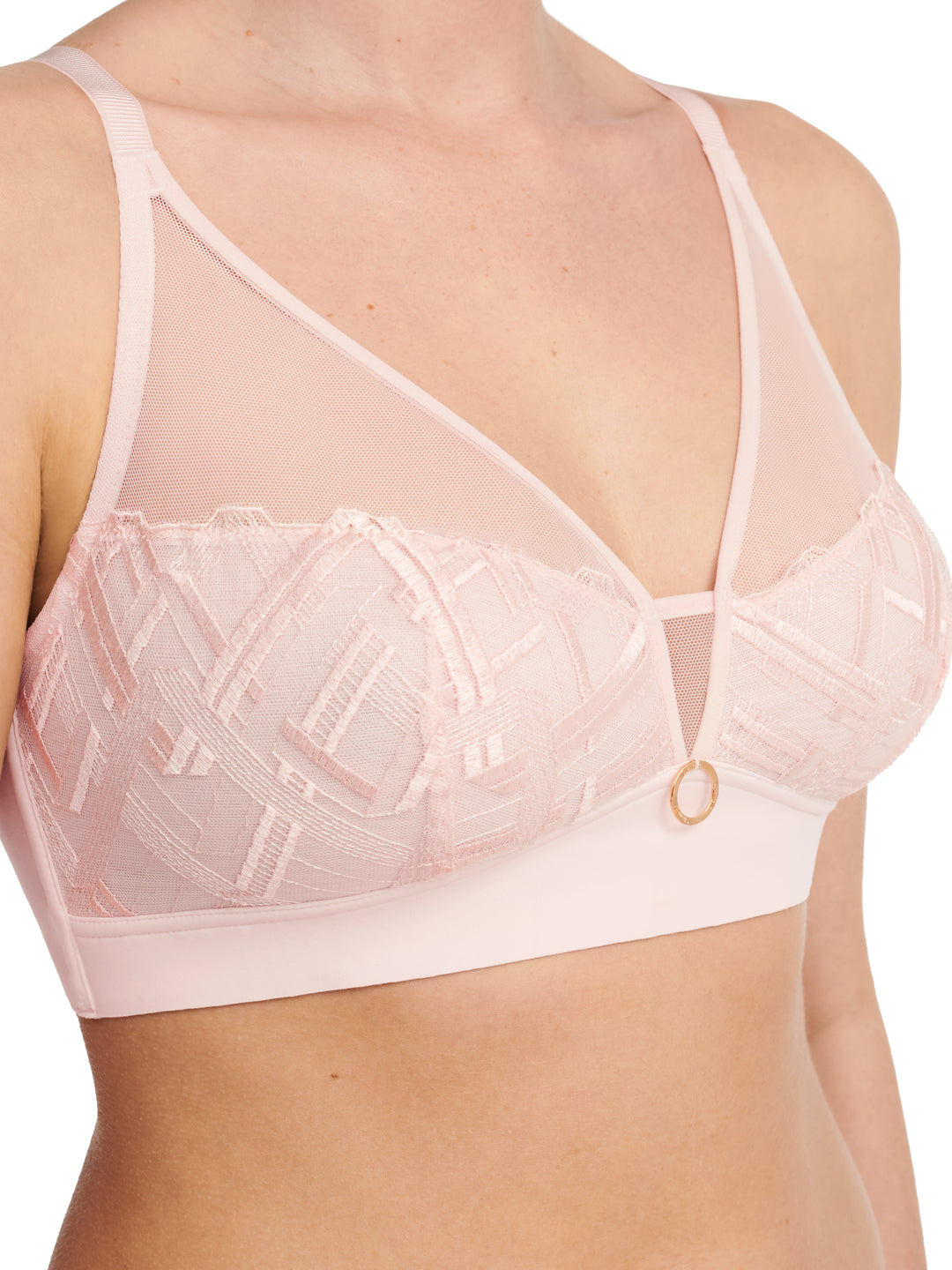 Chantelle - 圖形支撐無線支撐胸罩塔夫綢粉紅色