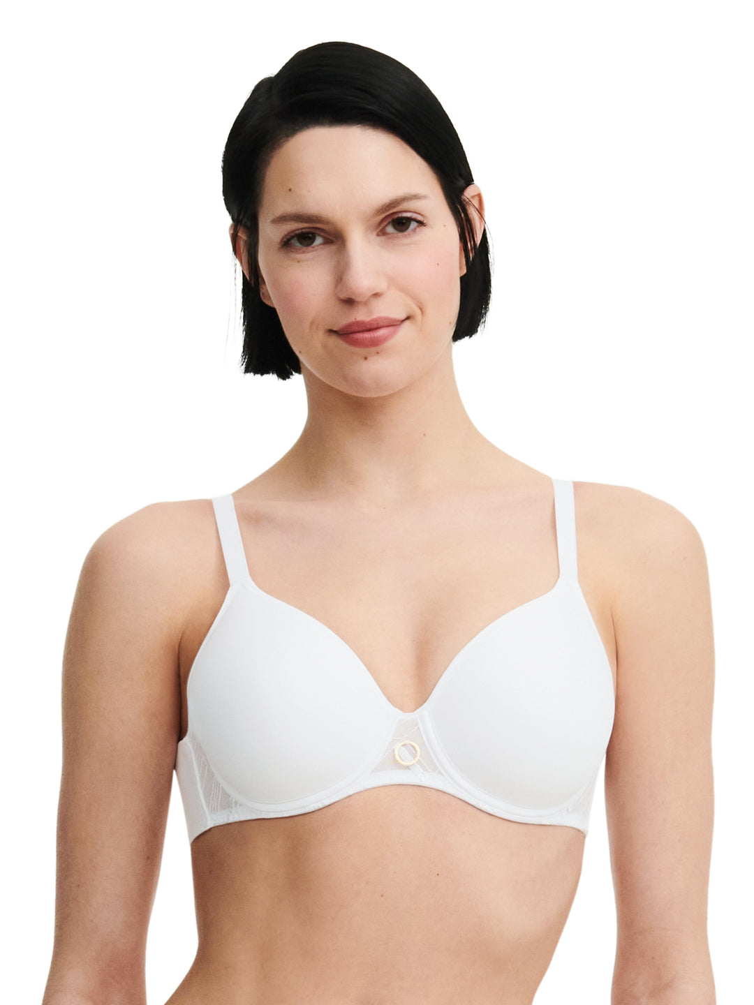 Chantelle - 圖案支撐超遮蓋記憶胸罩白色加墊胸罩 Chantelle
