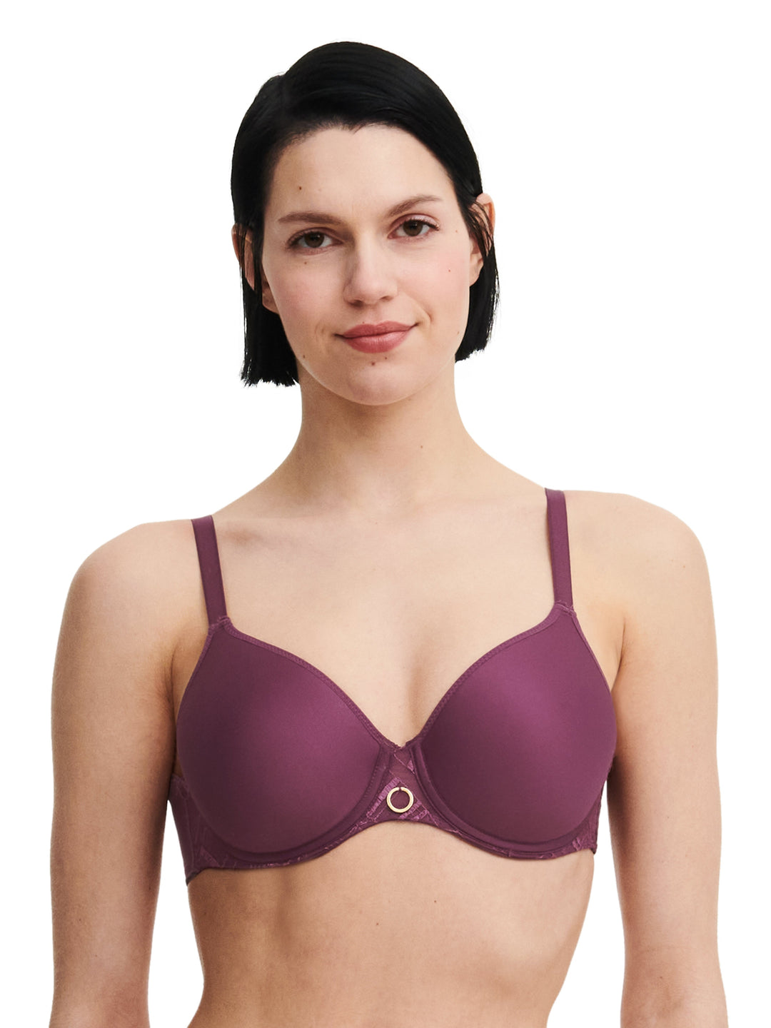 Chantelle - 圖案支撐超遮蓋記憶胸罩 單寧軟墊胸罩 Chantelle