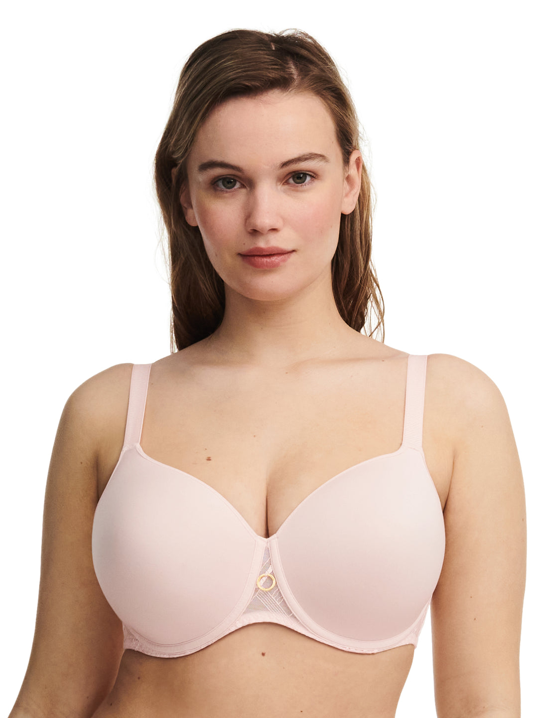 Chantelle - 圖案支撐超遮蓋記憶胸罩塔夫綢粉紅色