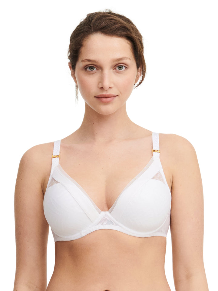 Chantelle - Graphic Allure Plunge T-Shirt Bra White Plunge Bra Chantelle 