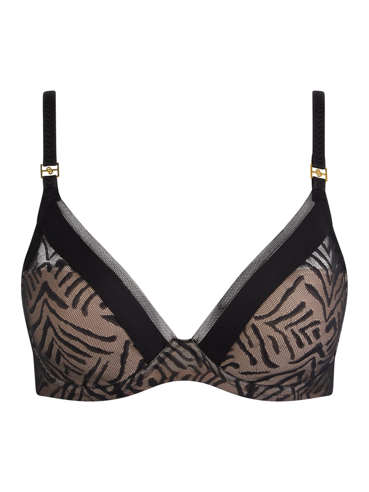 Chantelle - Graphic Allure Plunge T-Shirt Bra Black Plunge Bra Chantelle 