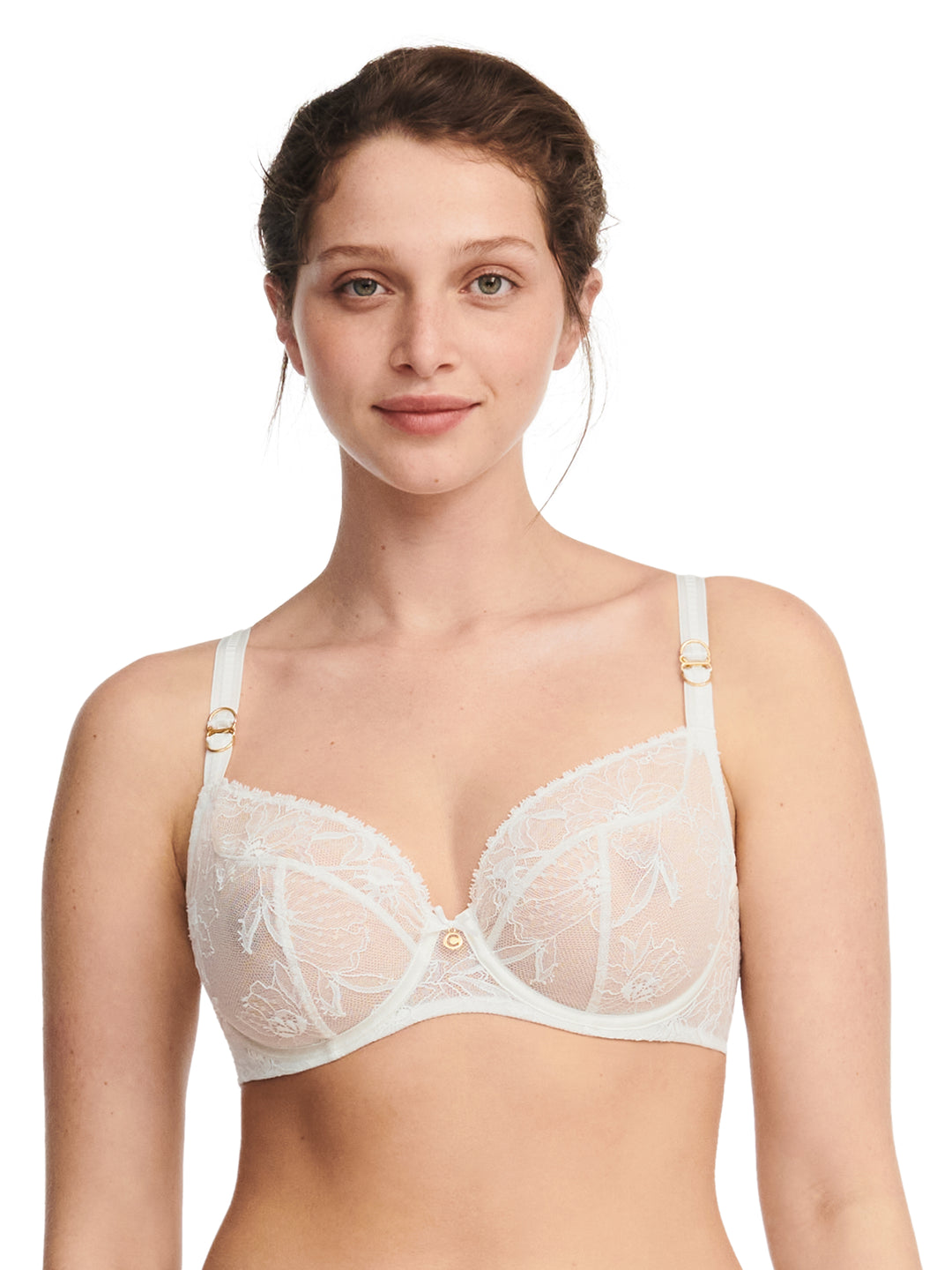 Chantelle - Orchidee che coprono il reggiseno con ferretto Latte