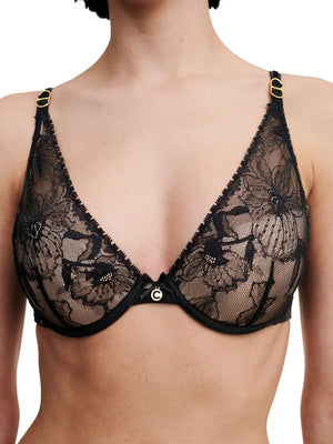 Chantelle - Orchids Push Up Bra Black
