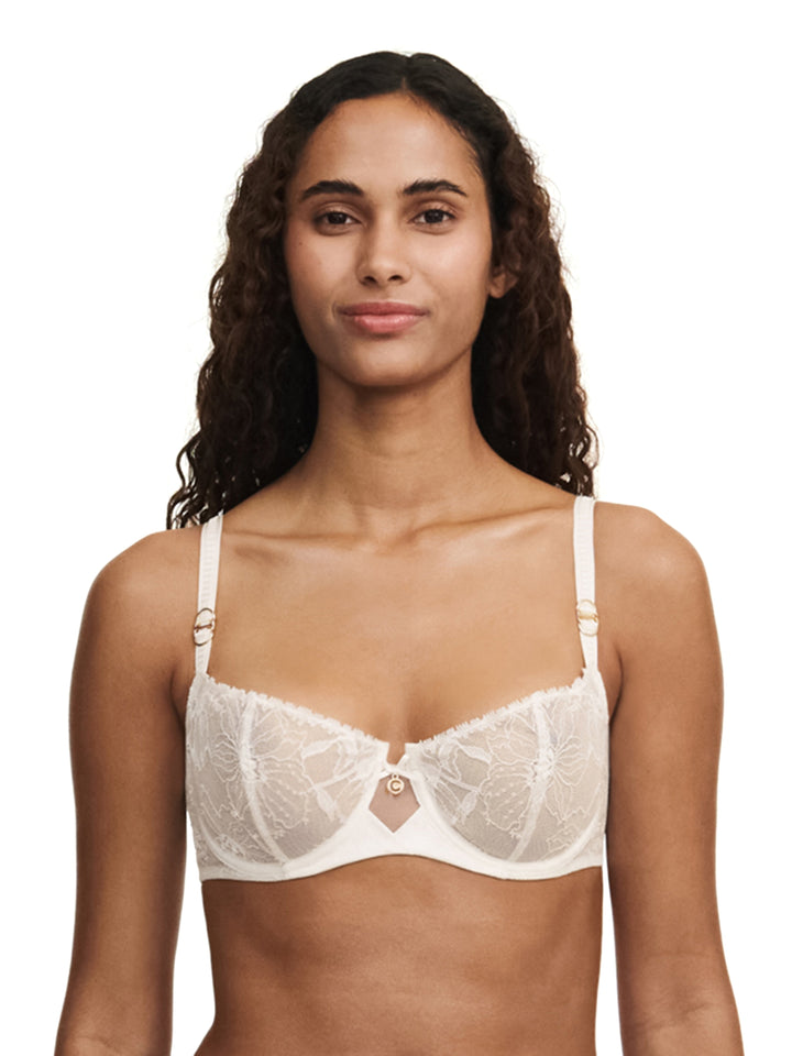 Chantelle - Reggiseno a balconcino mezza coppa Orchidee Latte