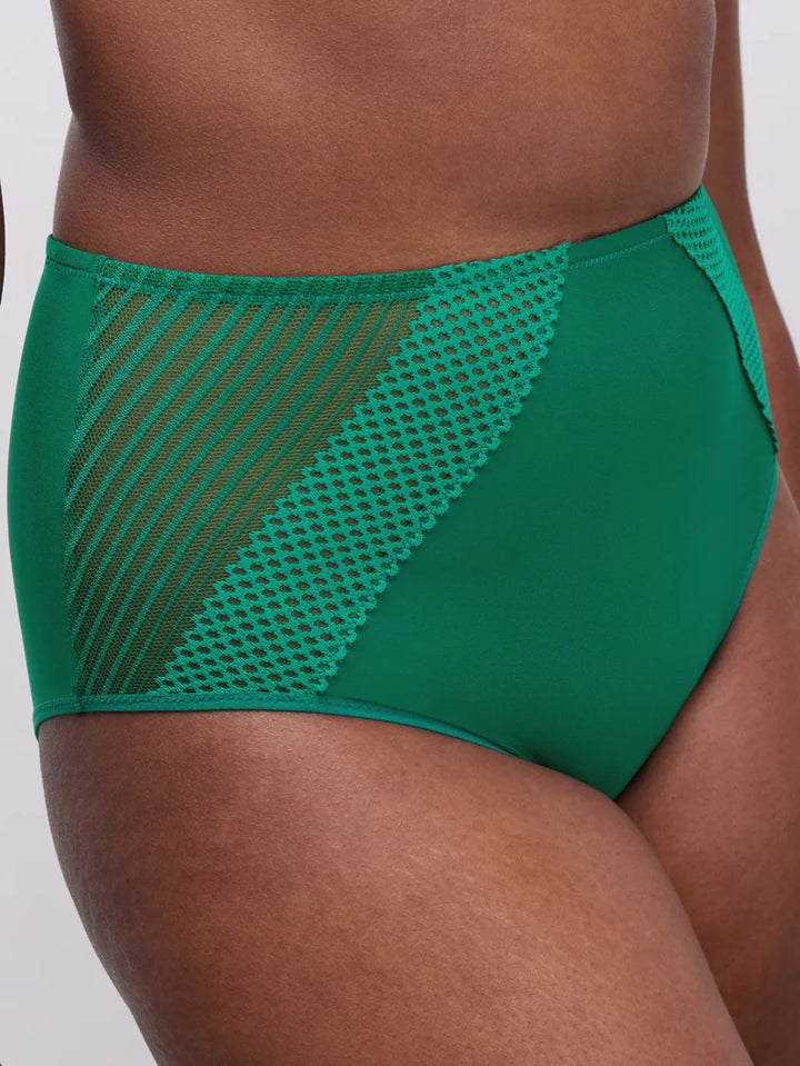 Chantelle - Play High-Waisted Full Brief Racing Green