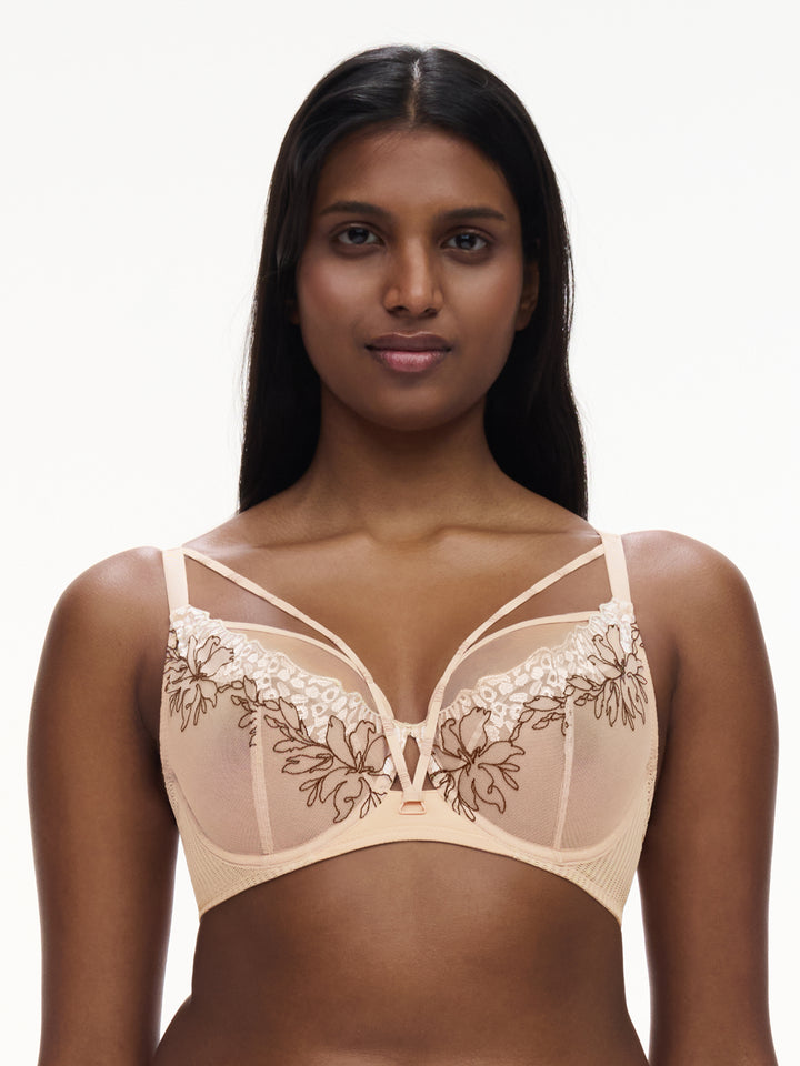 Chantelle - Spice Very Covering Underwired Bra Clay Nude / Black