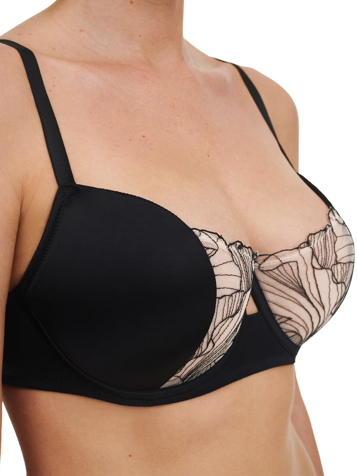 Chantelle - Tattoo Love Half-Cup Foam Bra Black / Golden Beige