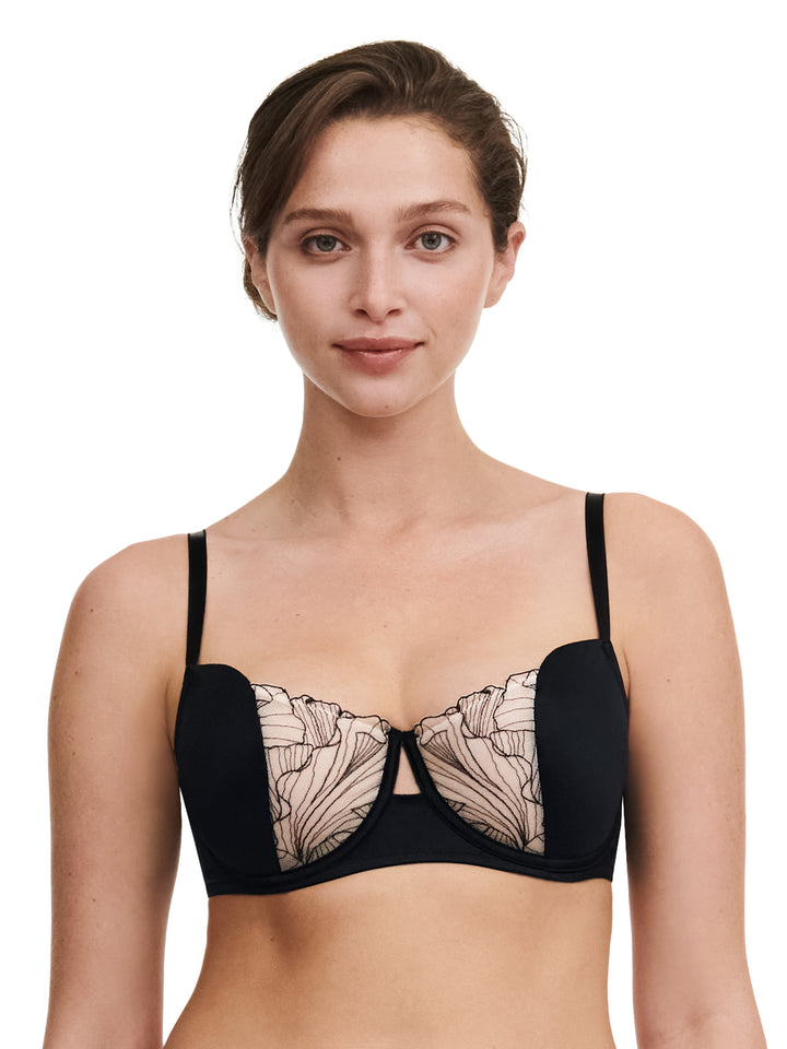 Chantelle - Tattoo Love Half-Cup Foam Bra Black / Golden Beige