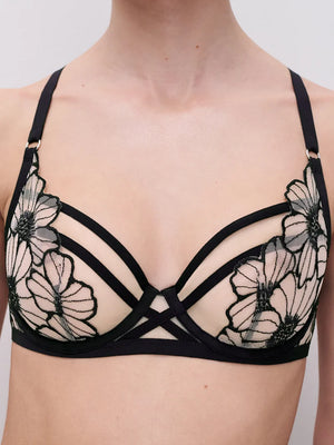 Chantelle - Lush Covering Reggiseno con ferretto Nero / Rosa tenue
