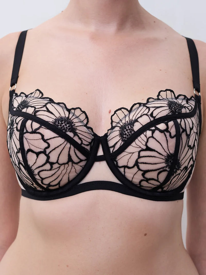 Chantelle - Lush Half-Cup Bra Black / Soft Pink