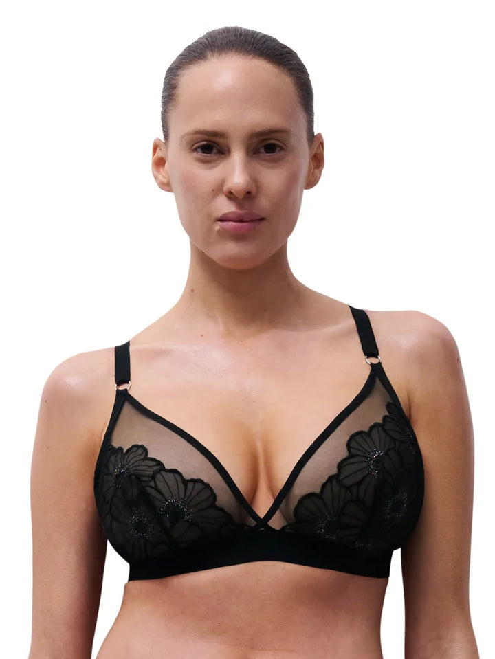Chantelle - Lush Wirefree Triangle Bra Festive Black